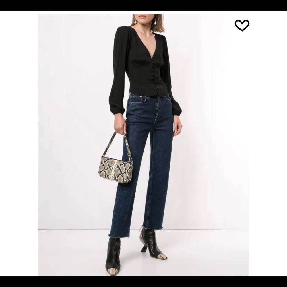 Reformation V-neck long-sleeved blouse